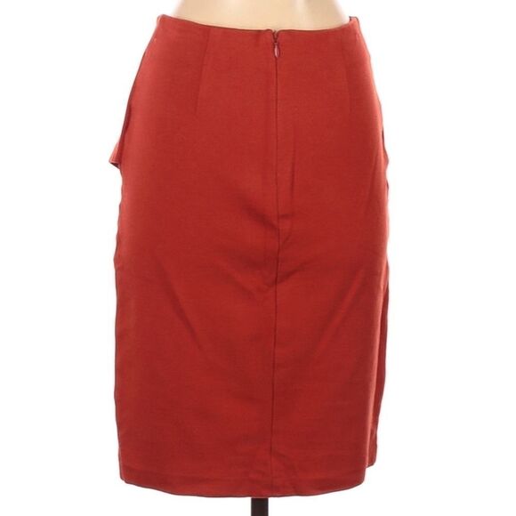CAbi Red Skirt Pencil Skirt Front Tuck Detail - Picture 2 of 7